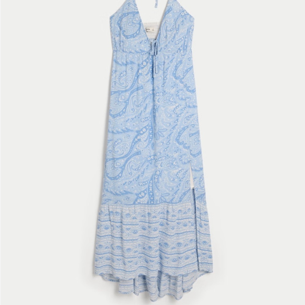 Hollister Light Blue Paisley Maxi Dress